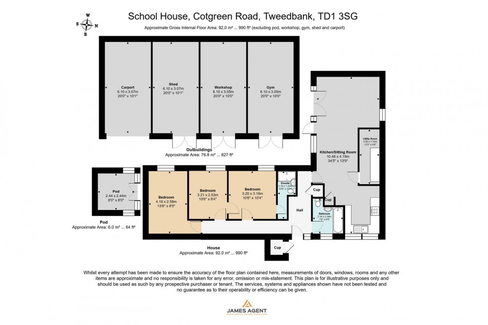 Floorplan for School House, Cotgreen Road, Tweedbank, Galashiels