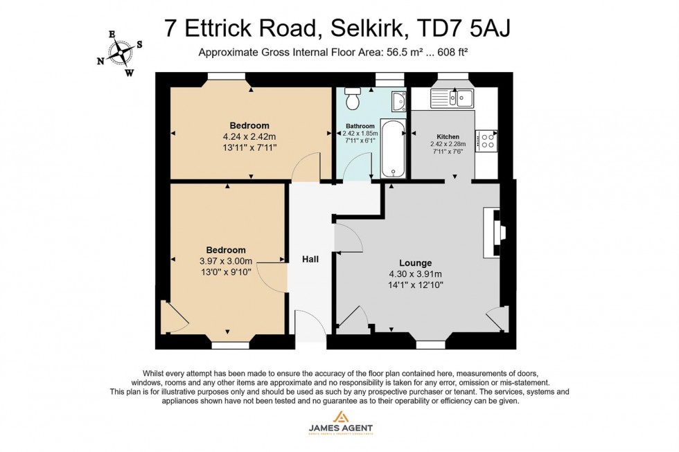 Floorplan for 7 Ettrick Road, Selkirk