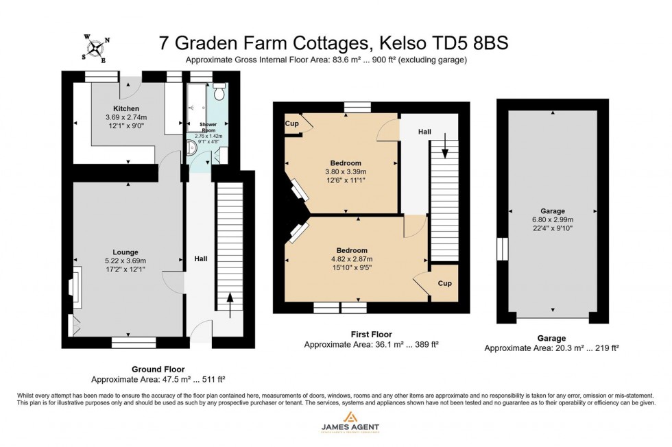 Floorplan for 7 Graden Farm Cottages, Kelso