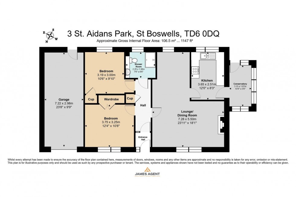 Floorplan for 3 St. Aidans Park, St. Boswells, Melrose