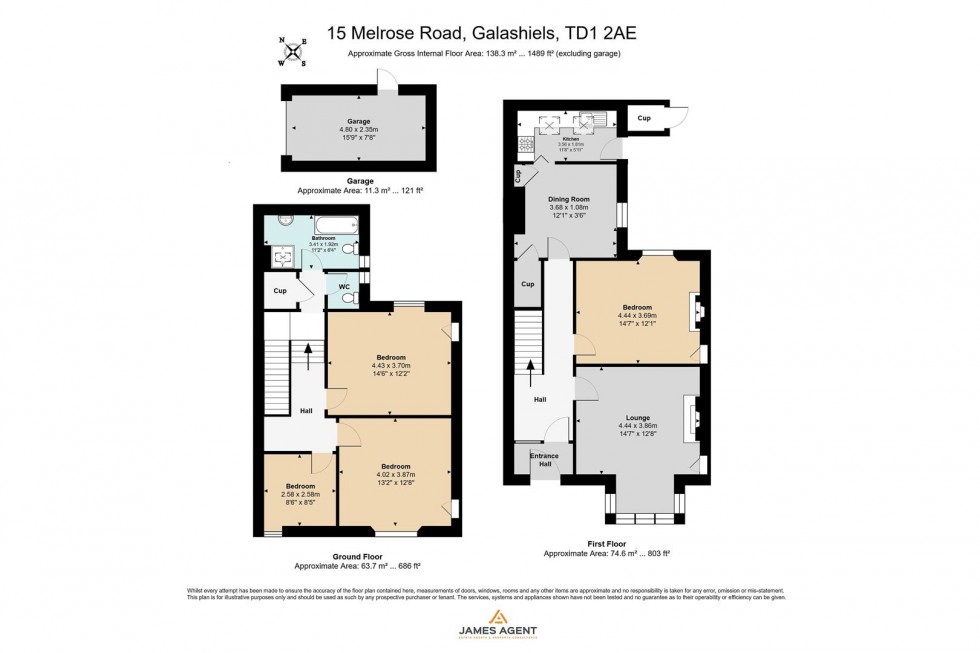 Floorplan for 15 Melrose Road, Galashiels