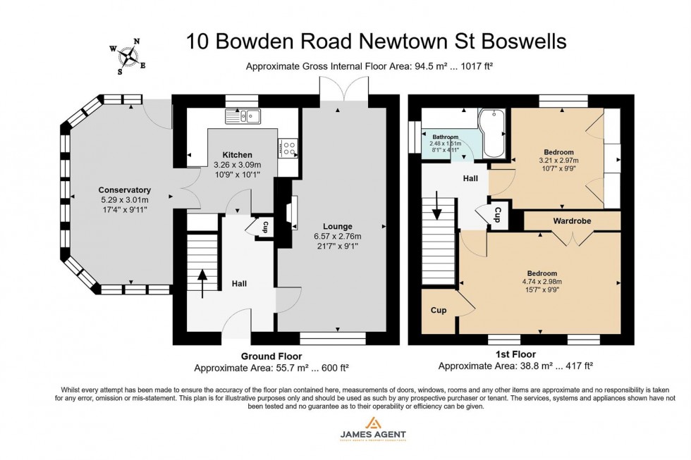 Floorplan for 10 Bowden Road, Newtown St. Boswells, Melrose