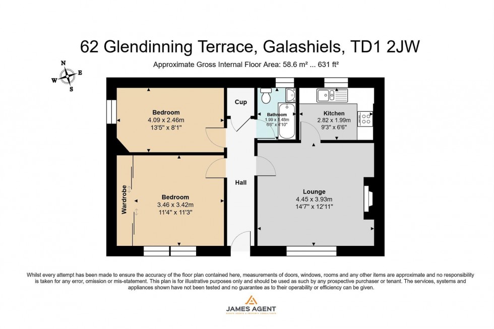 Floorplan for 62 Glendinning Terrace, Galashiels